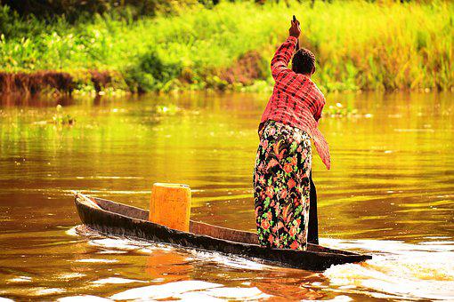 river trading, democratic republic of congo, barge life